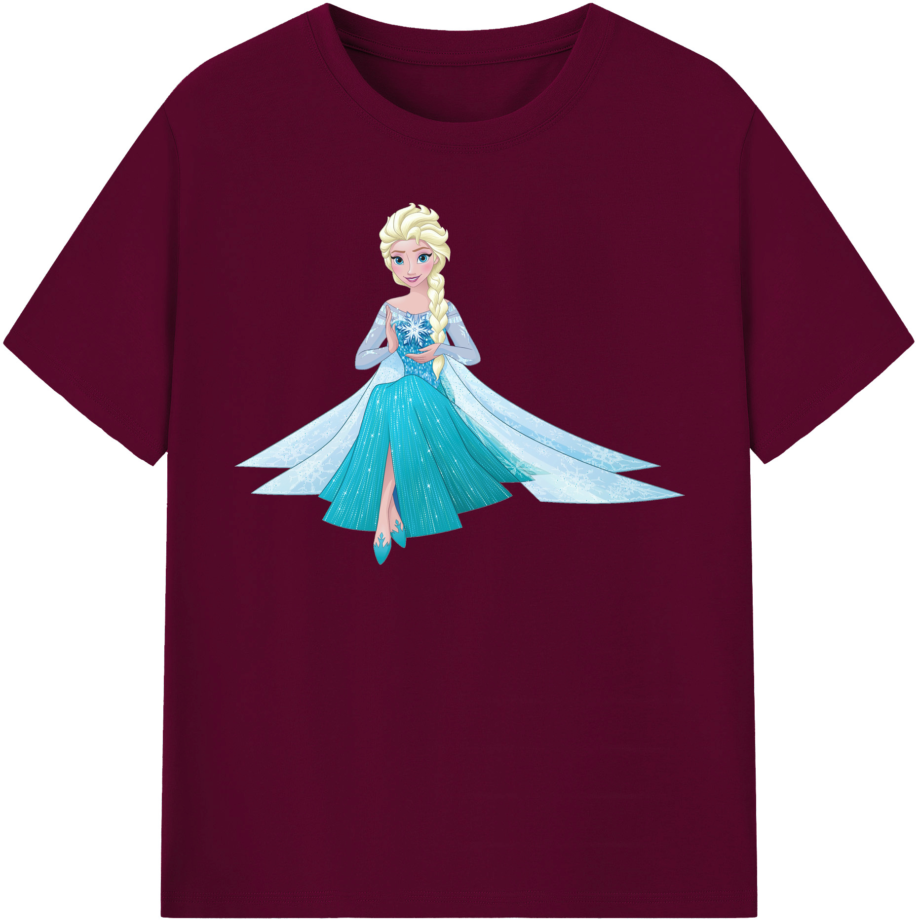 （画像用） アナと雪の女王 アンナ エルサ Frozen Anna Elsa レディースカジュアルプリントTシャツ（綿100％）